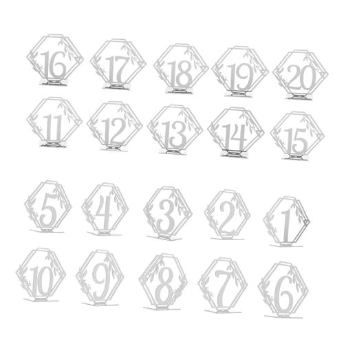 COLLBATH 20Pcs Table Number Signs for Wedding Reception Double Sided Chic Table Numbers for Banquets Parties Events Reusable Seating Decor