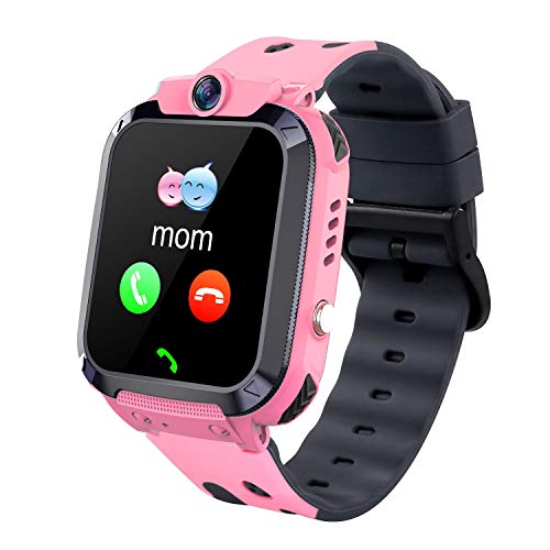 LITEYPP Smart Watch Answer/Make Calls, Kids GPS Phone for Boys and Girls with Calling SOS （Pink）-Smart Watch