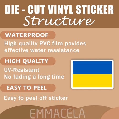 Image of (3PCS) Ukraine Flag stickers, Countries Flag Stickers - Waterproof Vinyl Decals For Laptops, Tumblers, Water Bottles, Books, Scrapbooks, Size 3 x 2 Inch