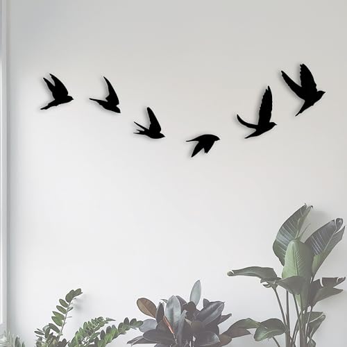 Image of MODERN BOIS ART 6 Pieces of Bird wall art for mome decor | Boho Art Wall Art for Living Room, Office, Bedroom | Wall Decor Hanging Items | Wall Decorative Items Best for Gift, Pack of 6