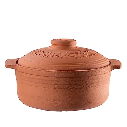 KADAX Cocotte en argile avec couvercle pour micro-ondes et four, cuiseur vapeur en matériaux...
