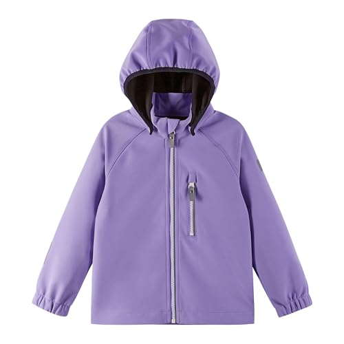 Reima - Vantti Softshelljacke für Kinder - Wasserdichte Übergangsjacke für Kinder, atmungsaktive Softshelljacke für Mädchen & Jungen mit abnehmbarer Kapuze - Blooming Lilac, 128