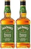 Jack Daniel's Whiskey Tennessee Apple, Combina Whiskey Jack Daniel’s Con Fresco Sabor Manzana Verde, 35% Vol. Alcohol, 700ml (Paquete de 2)