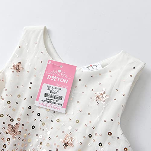 DXTON Kids Girls Dresses Summer Toddler Short Sleeve Tutu Party Outfits4