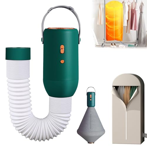 Secadora Portátil, mini Secadora Pequeña con Cubierta Tela, 360° Secadora Viaje con Temperatura Constante, Control Temperatura Tiempo Real, para Ropa Interior, Calcetines, Gimnasio, Pantalones Cortos