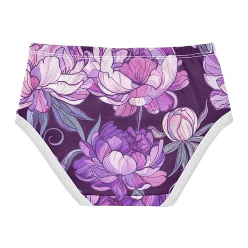 Cotton Girls Underwear Toddlers Large Flowers Purple Little Girl Panties Florals Briefs Girls Undies 2t2