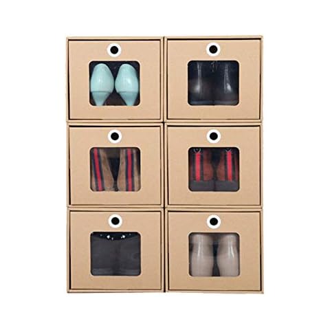 CapriTech Cajas De Cartón Para Cartón Apilables Kraft Engrosadas Zapatilla De Deporte Bota Cajas Cover
