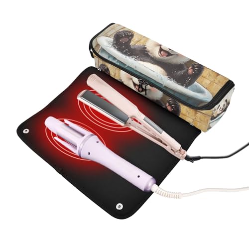 Estuche de viaje 2 en 1 para planchas y rizadores con tapete resistente al calor miniatura 2