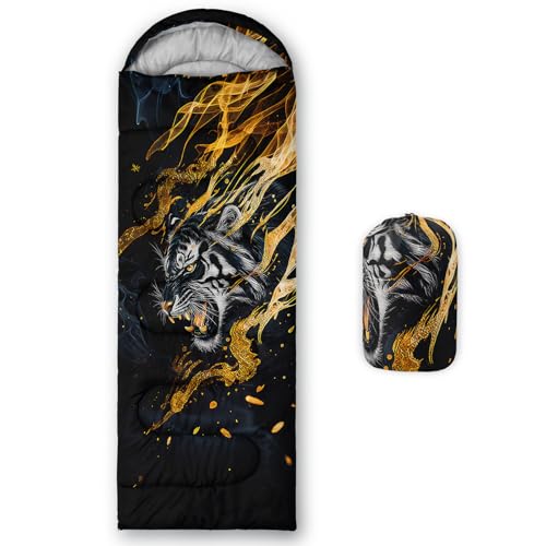Image of QOOMO Ball Flower Camping Sleeping Bags,3 Season Warm & Cool Weather,Lightweight,Waterproof Sleeping Bags for Adults & Kids,Traveling,and Outdoors,Camping Gear Equipment