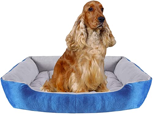 Image of PetLux Rectangle Pet Dog Bed Washable Sofa Bed with Soft Cotton Fillers and Non-Slip Bottom, Multiple Size for Dog & Cat. (M)