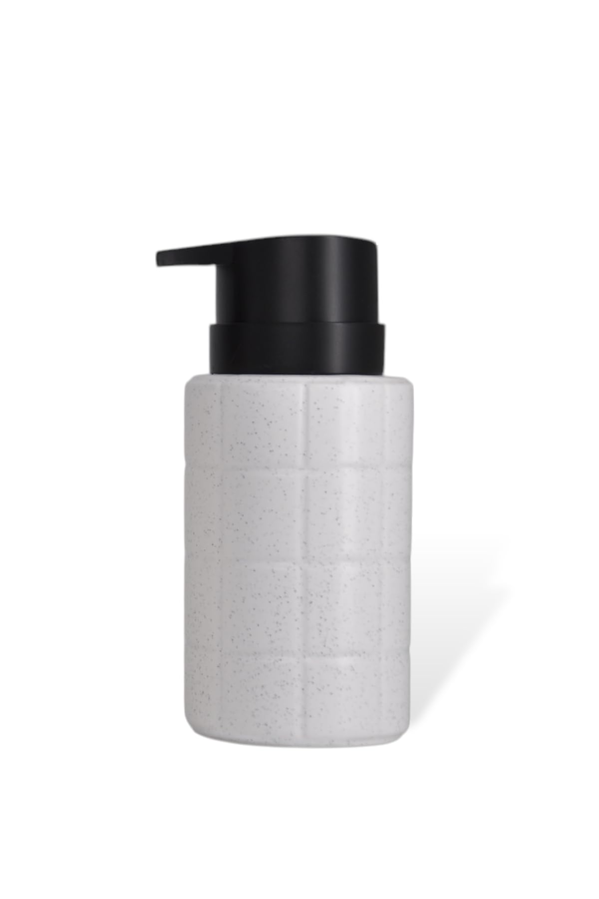 New Max Premium Serisi 300 ML Sıvı Sabunluk Pompalı Kare Desenli Seramik Sıvı Sabunluk Dispencer Beyaz