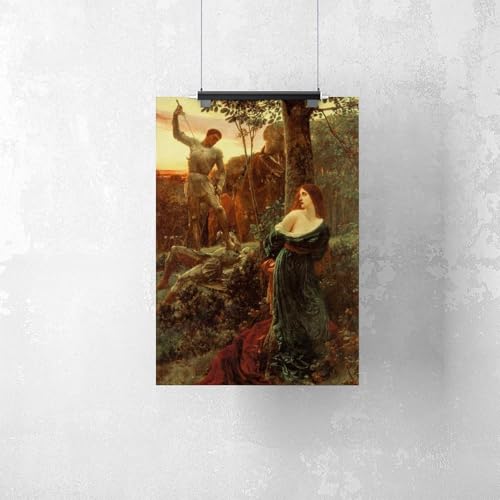 Toile canvas Chivalry 1885 impression d'art Dicksee haute définition - 2