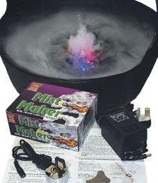 the halloween shop Men's Cauldron Mist Maker Fogger Set Halloween Prop One Size Black