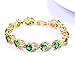 U7 Green Tennis Bracelet 18K Gold Plated Link Chain Emerald Cubic Zirconia Stone Crystal Bracelets for Women