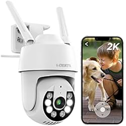 Detector De Camaras De Vigilancia Camara de Vigilancia WiFi Exterior, 2K Cámara IP PTZ para Exterior, CloudEdge App, Audio Bidireccional, Detector de Movimiento, Visión Nocturna, IP66, Soporta Micro SD de 128G (No Incluido)