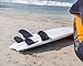 Surf Squared Large Quad Fin Set (4 Fins) - Solid Fiberglass - Ride as Twin or Quad - Performance Surfboard Fins Compatible with Futures Single Tab Surfboards