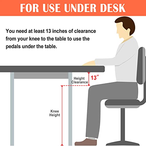 WEONE STORE Pedal Exerciser, Under Desk Bike Stationary Pedal Exerciser for Arm and Leg Workout, Portable Folding Sitting Desk Cycle,Black - Image 8