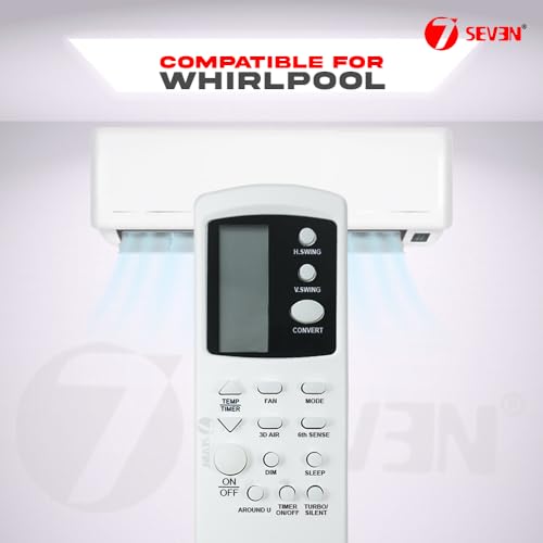 Image of 7SEVEN Compatible with Whirlpool AC Remote Control Model 210H Suitable for 1 1.5 2 Ton Split and Window Air Conditioner - Match Each Key by Key Exactly with Existing AC Remote Function