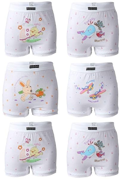 Image of BODYCARE Kids Girls Cotton Bloomers 100% Cotton Multicolor Soft Comfortable | Skin Friendly | Innerwear | (Pack of 6) (Color & Print May Vary)