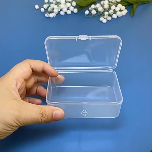 Image of 12 Pack Rectangular Clear Plastic Organizer Storage Box Containers (3.54 x 2.36 x 1.38 inch) with Lid for Beads and More
