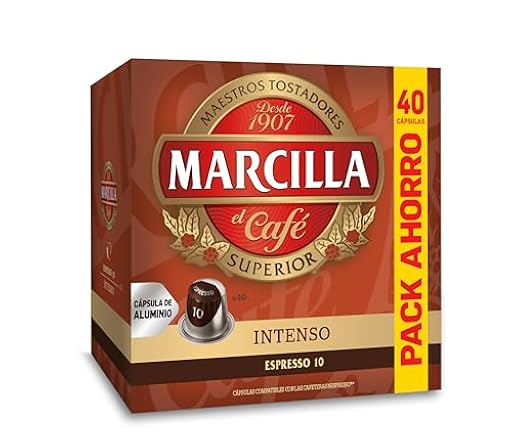 Marcilla Café Cápsulas Intenso - 40 Cápsulas Compatibles Nespresso | Ya disponible en tu tienda friki favorita! En mundofriki.es!