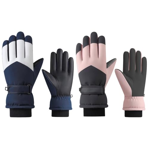 Gants chauds coupe-vent de ski pour vos sorties hivernales en montagne en lot de 2