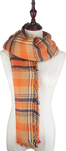 Women's Fall Winter Scarf Classic Tassel Plaid Tartan Warm Soft Chunky Large Blanket Wrap Shawl Scarves3