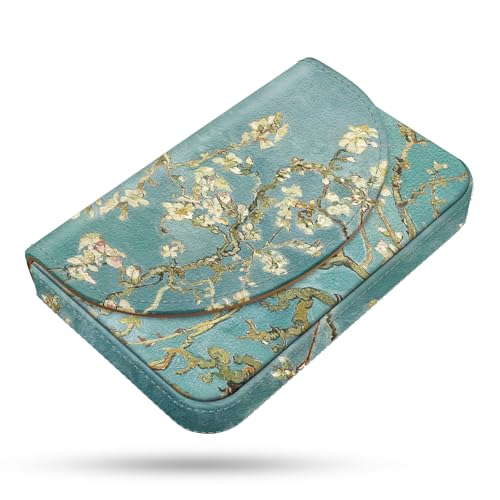 Business Card Holder，PU Leather Business Card Case Color Printing Pattern Card Holder Wallet，Pockets Magnetic Credit Card Holders for Men and Women，Green Tree