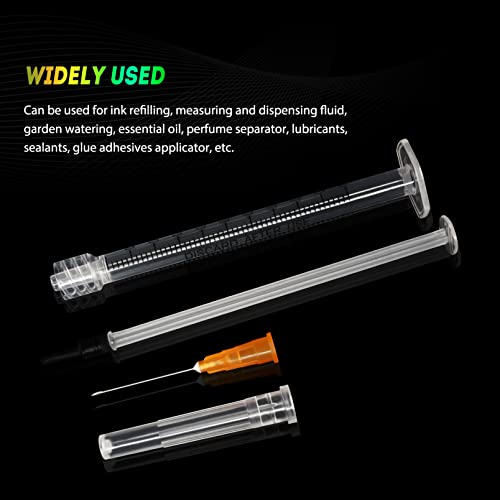 Image of 1ml Syringe 25G 1 inch Luer Lock Needle Lab Disposable Sample Syringes, 20 Pack