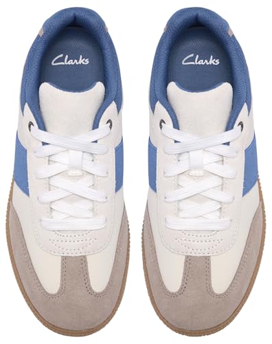 Clarks CypressLace O baskets enfants blanches et bleues légères taille 2 - 6