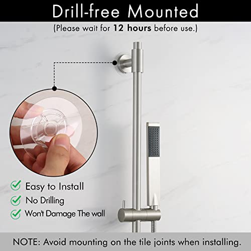 Kes Shower Slide Bar 30-Inch With Adjustable Shower Head Holder, Sus 304 Stainless Steel Drill-Free Mounted Shower Bar Brushed Finish, F209S78Df-Bs #TOP2
