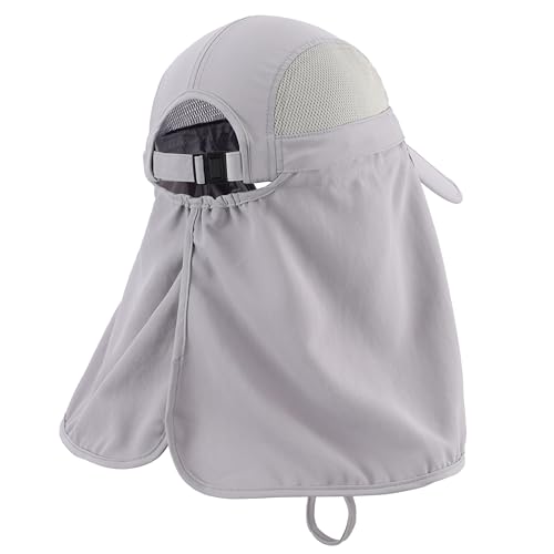 Image of Connectyle Men's Foldable Baseball Sun Cap with Removable Face Mask Neck Flap Cover UPF 50+ Sun Protection Fishing Hiking Hat