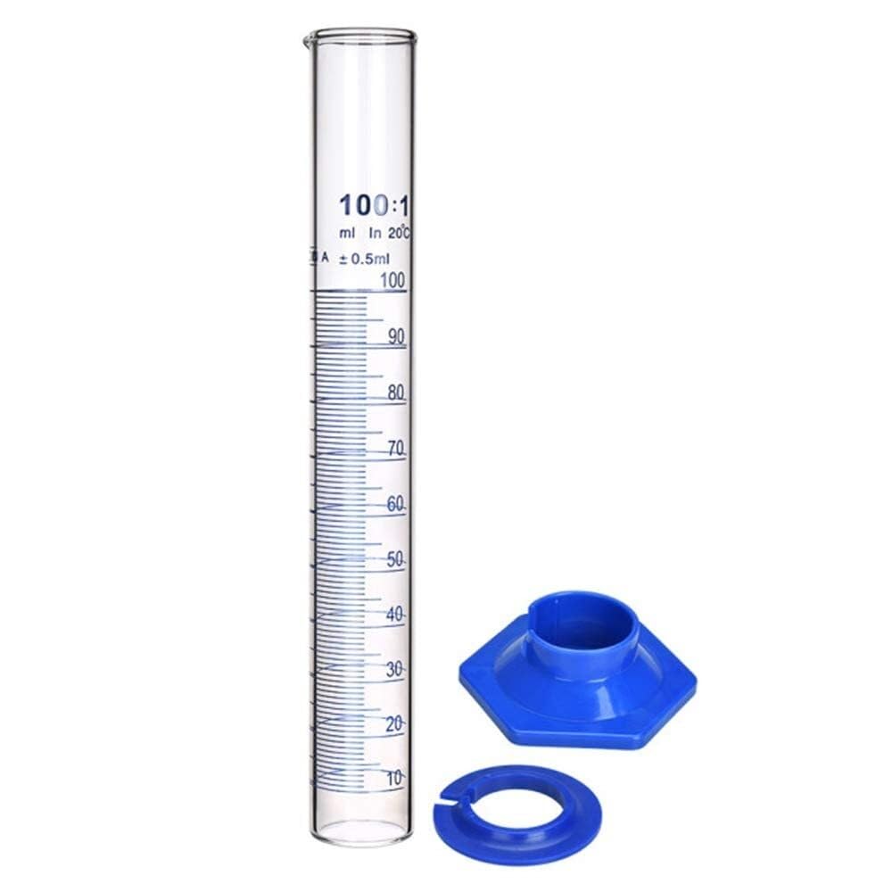transparenter Messzylinder mit Skala, Borosilikatglas-Messzylinder-Set mit Pinsel, 5–250 ml(5 pcs 100ML)