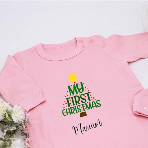 Custom Personalized Newborn Baby Coming Home Outfit with Monogrammed Sleeper, Custom Embroidered Romper and Hat Set for Baby Girl and Boy - Perfect Baby Shower Gift (Style 2)2