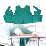 BOYUDZLTD Elderly Fall Prevention Vest with Safety Straps - Zipper Cotton Smock for Seniors, Anti-Slip Restraint Garment for Wheelchair & Bed Safety, Comfortable Dementia Care Wear (Small)