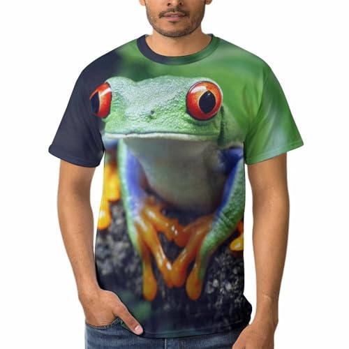 Chemise Tshirt Grenouille Verte Homme : Haut Col Rond Manches Courtes