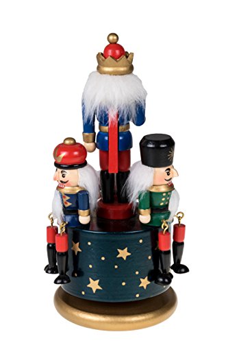 Clever Creations Gold Music Box 8 Inch Traditional Wooden Nutcracker Ornament, Festive Christmas Décor for Shelves and Tables