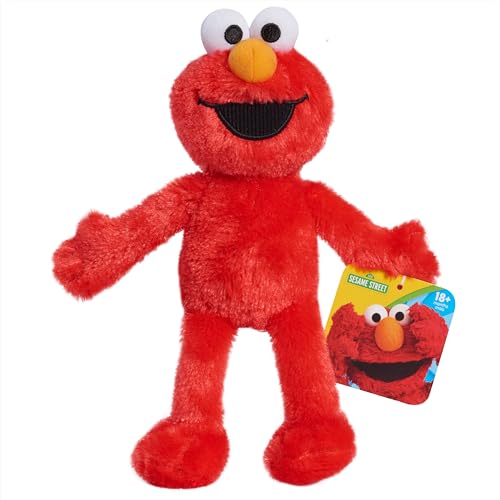 Sesame Street Friends 8-inch Elmo Sustainable Plush Stuffed Animal, Kids Toys for Ages 18 Month by Just Play