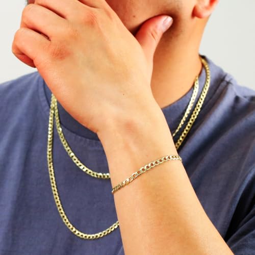 Nuragold NG10YCBH100-8.5 10K Yellow Gold 4.5Mm Cuban Curb Link Chain Bracelet thumb #6