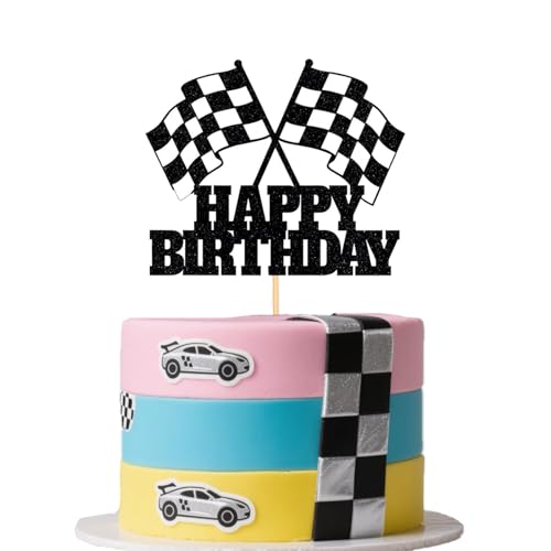 GVSS Cars Cupcake Topper, Glitter Race Car Cake Decoration, decoración de pasteles, decoración para tartas de coche, decoración de tartas de cumpleaños para fiestas temáticas