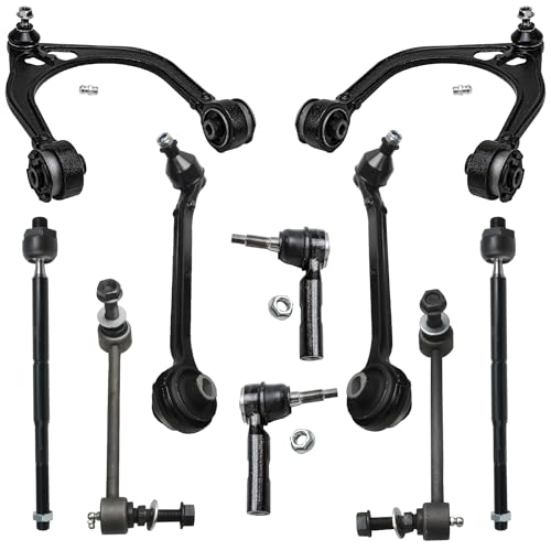 Image of Detroit Axle - RWD Front End Kit for Chrysler 300 Dodge Charger Magnum Challenger 2 Lower Forward Control Arms w /Ball Joints 2 Upper Control Arms w /Ball Joints 4 Inner & Outer Tie Rods 2 Sway Bars