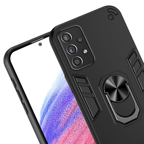 Image of Armor Samsung Galaxy A53 5G Defender Case | Rotating Ring Holder & Kickstand in-Built | Military Grade Armor | 360 Degree Protection Back Cover for Samsung Galaxy A53 5G (Black)