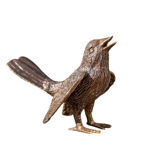 Generisch Bronze-Skulptur Vogel | Flügel offen | 11x6x8cm | Tierfigur aus Bronze | handgefertigt