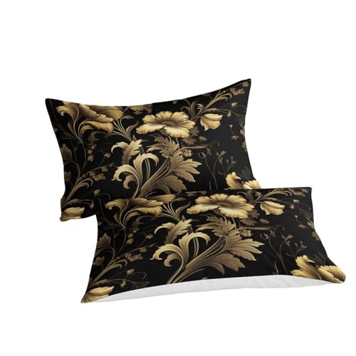 Parure de lit fleurs d'or 3D pour transformer la chambre des adolescents avec style - 3