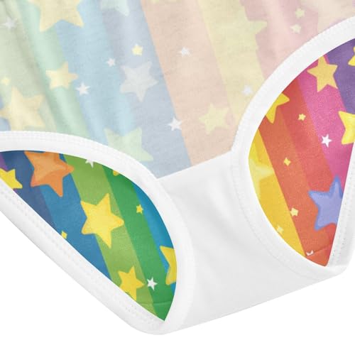 ZZKKO Rainbow Star Colorful Girls Underwear Toddler Panties for Girls Comfort Brief Size 2-8T4