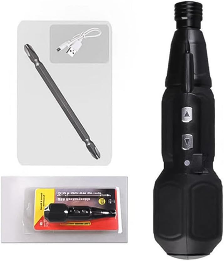 Operitacx Rechargeable Cordless Electric Screwdriver with USB Charging Cable Mini Hand Tool Kit and Driver Bit Metal Construction, Portable and Lightweight for Home DIY Small Projects