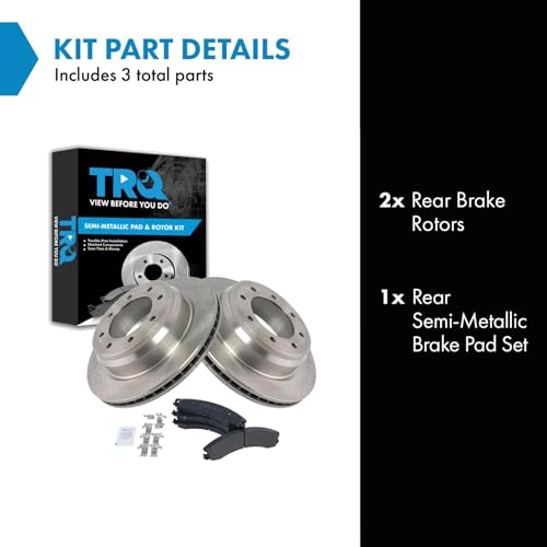 Image of TRQ Rear Brake Pad and Rotor Set Semi Metallic