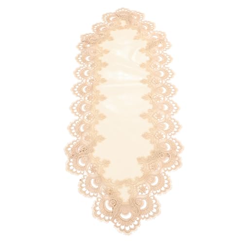 ERINGOGO Mantel Individual Decorativo de Encaje de Mesa Resistente Manchas y Arañazos para Picnic y Banquete Reutilizable y Fácil de Limpiar Color Blanco