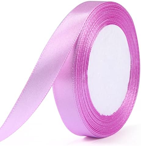 ihaspoko Poliestrowa wstążka satynowa, 15 mm x 22 metry, różowa wstążka z tkaniny do samodzielnego wykonania sztuki i rzemiosła, pakowania prezentów, balonów, kokard, dekoracji ślubnych