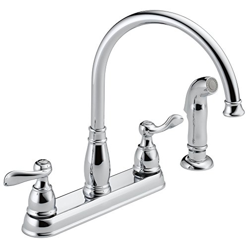 Delta Faucet Windemere 2-Handle Kitchen Sink Faucet with Side Sprayer in Matching Finish, Chrome 21996LF #1